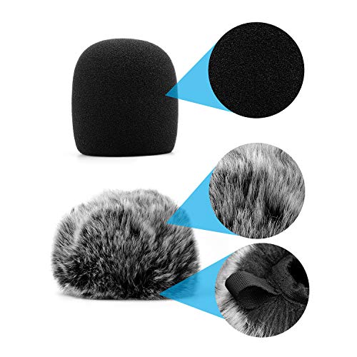 ChromLives Microphone Cover for Blue Yeti Furry Windscreen +Foam Cover