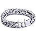 Trendsmax 15mm Mens Bracelet Chain 316L Stainless Steel Silver Color Punk Double Curb Cuban Rombo Link Fits 6inch Wrist