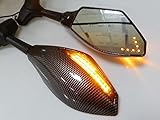 Carbon Mirror w/ Arrow Turn Signal For YAMAHA YZF R1 R6 R6S FAZER FZR 600 Honda CBR 600 1000 RR F4I 600RR 954 Kawasaki Ninja 250R 500R 650R ZX10R Suzuki GSXR 600 750 1000 1300