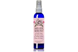 MYSTIC ANGEL White Sage & Rose Smudge Spray (4 oz.) with Reiki Charged Rose Quartz Crystal