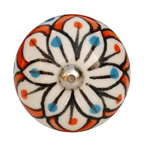 Low Cost Clearance Sale Ceramic Knobs Set Of 2 Flower Design