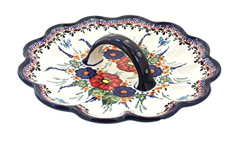 Click Here to See More Images Polish Pottery Floral Butterfly Egg Plate