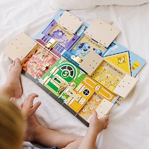 Melissa & Doug Wooden Latches Board Sensory Activity Toy For Kids