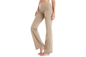 Tthxqing Work Yoga Pants for Women Office Wide Leg Women High Waist Yoga Pant Pocket Gym Fitness Capri Leggings Workout Pants