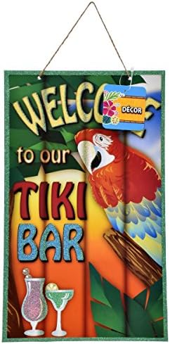 Glitter Tiki Bar Sign (Welcome to Our Tiki Bar)