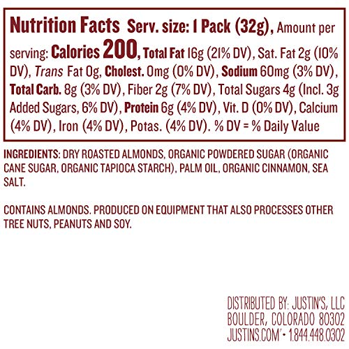 Justin's Cinnamon Almond Butter Squeeze Packs, Glutenfree, NonGMO