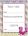 20 Magenta Roller Skates Fill-in Birthday Thank You Cards