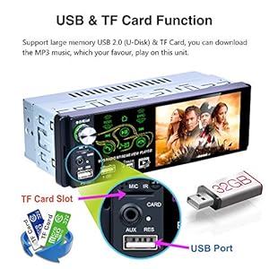 Honboom Autoradio Bluetooth Handsfree Car Stereo Receiver with 4.1 inch 1080P Touch Screen, FM/AM/RDS Car Radio and MP5… - immagine 8