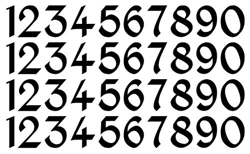 Vintage Style Die Cut Vinyl Numbers (3 inch, Matte Black)