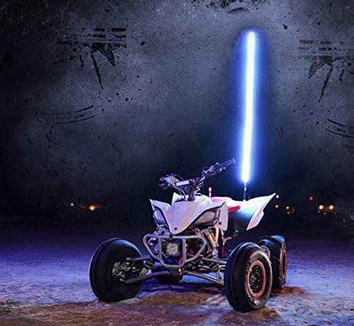 2X GTP 4ft LED Whip Lights - 20 Color RGB - 21 Modes - Waterproof Lighted Antenna Whips Flag Pole for UTV ATV Polaris RZR 4 Wheeler Offroad Jeep Can-am Maverick X3 Yamaha Sand Dune Buggy 4X4 Truck - Thumbnail 5