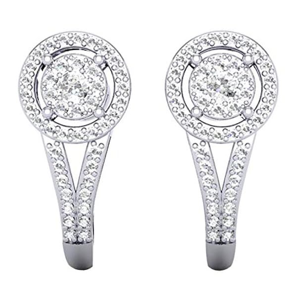 Dazzlingrock Collection 0 50 Karat Ctw 10 K Guld Rund Vit Labbodlad Diamant Damer Glororring Orhangen