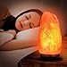 Himalayan Salt Lamp PULNDA Glow Natural Hand Carved Rock Salt Lamp with Neem Wood Base/Bulb and Dimmer Control, Crystal, Amber, 6-7-Inch for Lighting, Decoration and Air Purifying