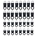 eborder 32 Pieces Replacement Zipper Pulls Zipper Tags Zip Fixer for Clothes or Suitcase, Black