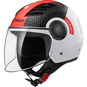 LS2 Motorhelm of562 Airflow, Condor, zwart wit rood, M