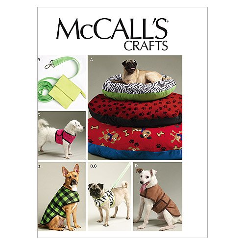McCall's Patterns M6455 Dog Bed In 3 Sizes, Leash, Case, Harness Vest and Coat, All Sizes