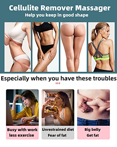 Sinxroil Handheld Cellulite Remover Massager,Electric Body Sculpting Machine Portable Body Shaper Abdominal Massage with 8 Replacement Massage Heads for Neck Back Shoulder Arm Foot (Blue)