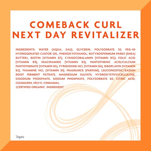 Cantu Comeback Curl Next Day Curl Revitalizer for Natural Hair with Pure Shea Butter, 12 fl oz (Pack of 3)