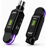 AITONE Wireless XLR Transmitter and Receiver with 48V Phantom Power, A-MW2 | 2.4GHz wireless microphone adapter for dynamic and compatible 48V condenser mics, with 24-bit/48kHz audio and 100ft range