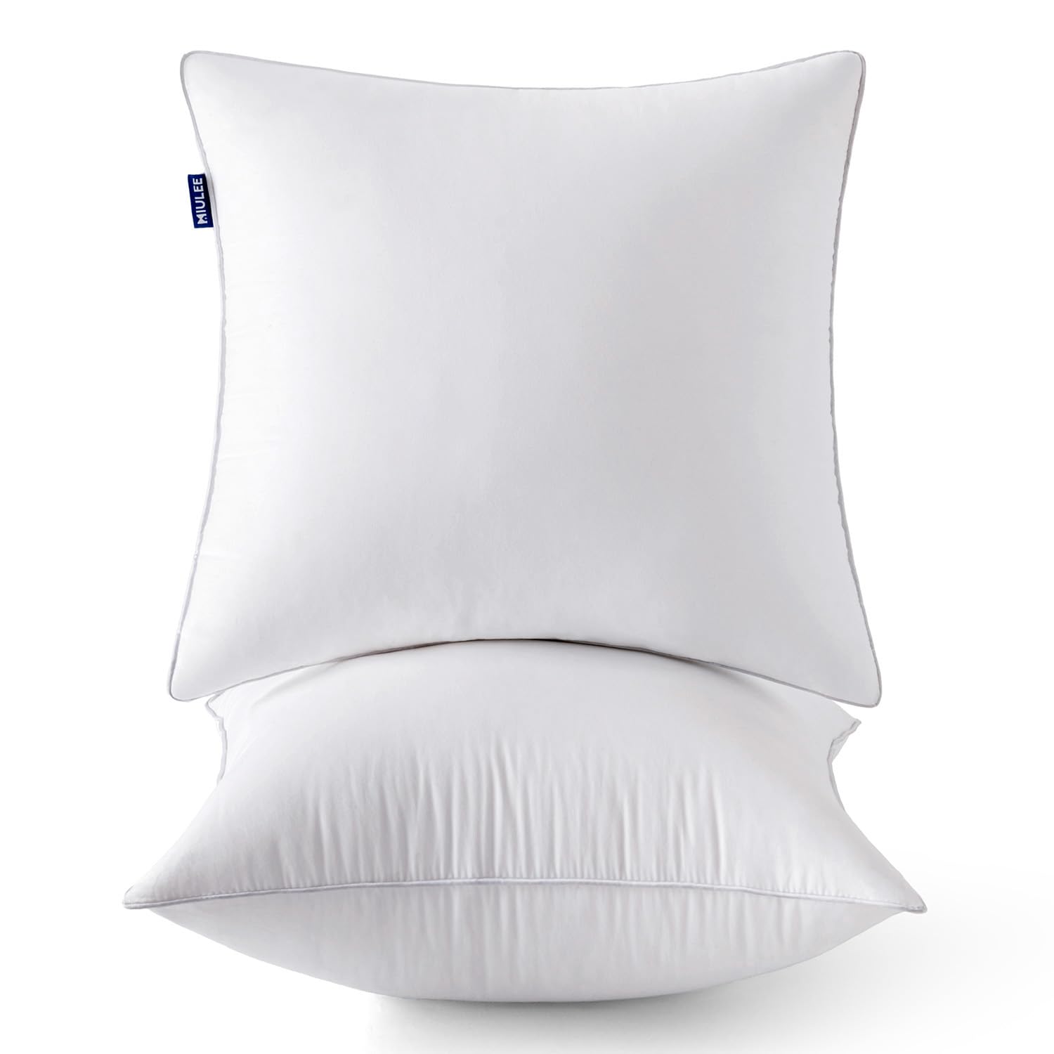 MIULEE 16x16 Pillow Inserts (Set of 2) -Decorative Throw Pillow with 100% Cotton Cover Square for Sofa Couch Image