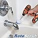 RotoScrub Long Reach Drill Brush Attachment, All Purpose for Car Tires, Toilets, Corners, Edges, Hard to Reach Areas, Heavy Duty Bristles