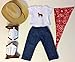 The Wishlist Store Western Cowgirl Cowboy Outfit ~ 18 Inch Doll Clothes for American Girl HAT, Brown Boots, Jeans, Bandanna, Horse TOP !! Complete Set!