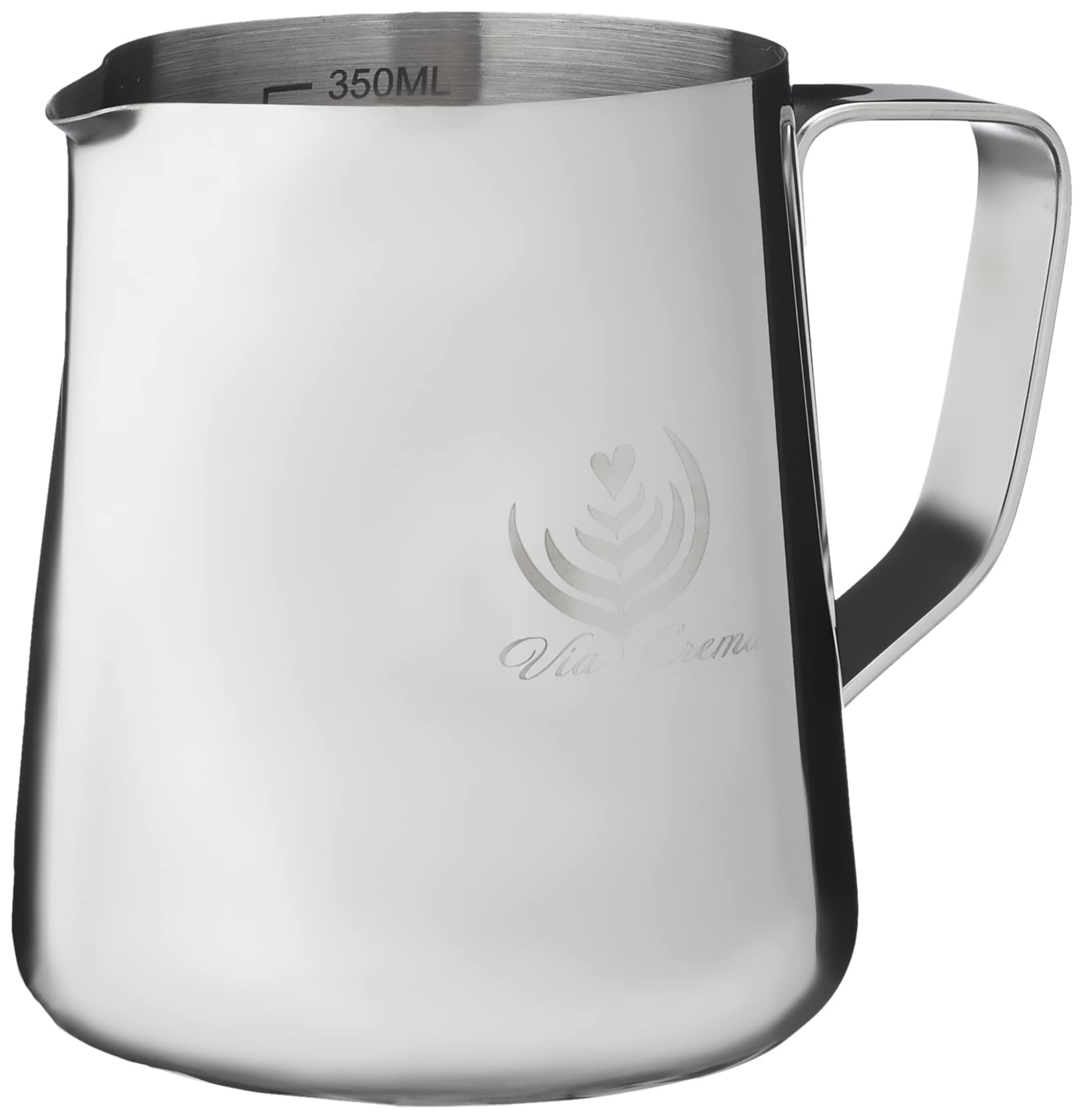 VIA Crema 300 ML Stainless Steel Milk Frother Jug for Coffe Machine Milk Frothing Pitcher Coffee Milk Jug