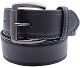 Wolverine Men's Black Smooth Belt With Gunmetal Roller Buckle Belt, Black,36