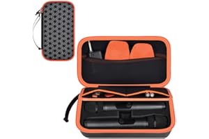 CASMILEE Wireless Microphone Case Compatible with JBL Wireless Two Microphone System & PartyBox Wireless Mic, Handheld Dual Mic Travel Bag for Singing or Karaoke for Receivers, Adapters Pick- Orange (Box Only)