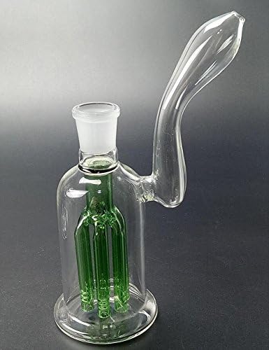 Joint 14.5mm water bubbler glass cup filter water pipe Height 19cm (Blue,Green)