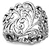 Amazon Collection Sterling Silver Scroll Design Floral Ring