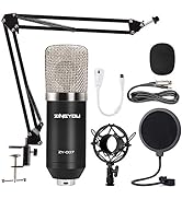 Condenser Microphone ZINGYOU ZY-007 Professional Cardioid Mic Bundle for Pc/Laptop Recording Stud...