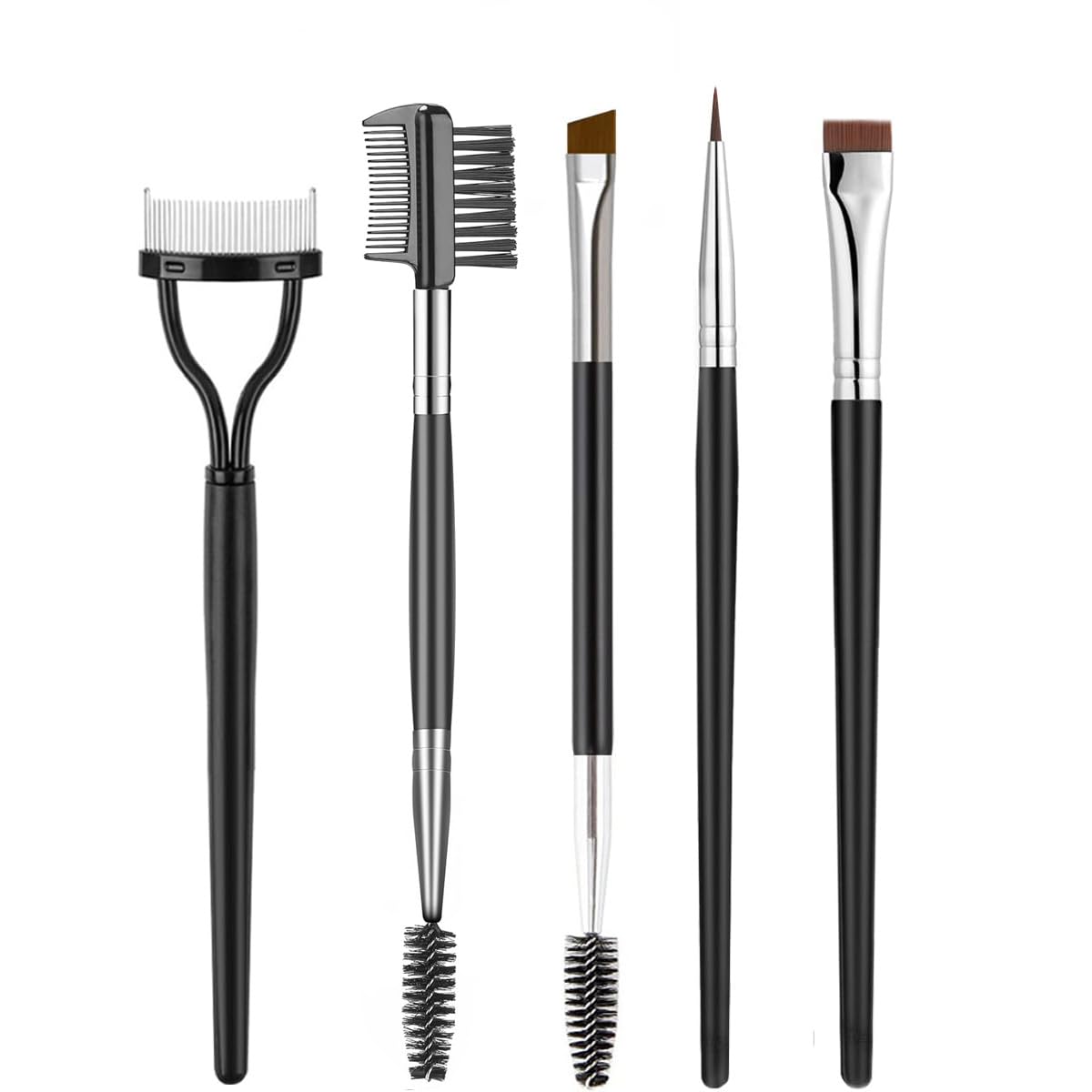 Lilitang Eyelash Comb Lash Separator Tool Brow Brush & Lash Spoolie Professional Eye Makeup Tools (5 Pieces Set)