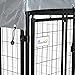 PawHut Outdoor Dog Kennel with Roof, 4' x 4' x 6' Heavy Duty Welded Wire Dog Playpen Enclosure with Escape-Proof Lock, UV-Resistant & Waterproof Cover, for Medium Dogs, Silver