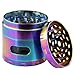 DCOU New Design Premium rainbow Herb Grinder 2.2 Inches 4 Piece with Pollen Catcher Durable Zinc Alloy Spice Grinder