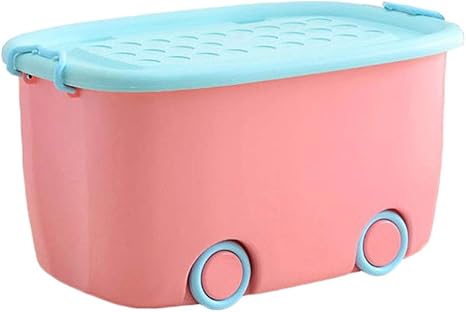 Amazon Jialin おもちゃ箱 子供 収納ケース 玩具整理 小物入れ 蓋付き 車輪付き キーズ 収納ボックス ストレージボックス 48 32 5 25 5cm 大容量 7色 ピンクb 収納ケース ボックス オンライン通販
