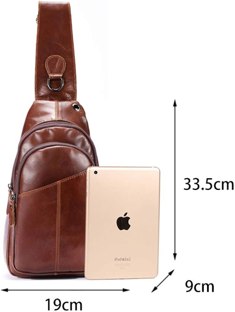SDINAZ men's chest bag crossbody bag shoulder bag first layer cowhide fashion business casual bag - Image 4