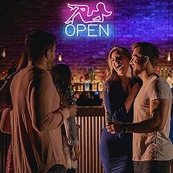 Open Neon Sign Bar LED Sign Pink Lady Neon Signs