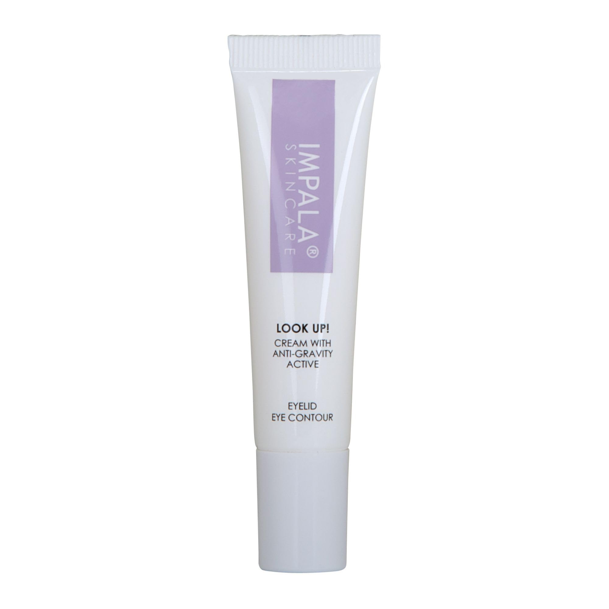 IMPALA | LOOK UP! Anti-Gravity Cream for Droopy and Puffy Eyelids, with Vitamin E, Hyaluronic Acid, and Lapacho Bark Extract to lift and firm the eye contour. 13ml