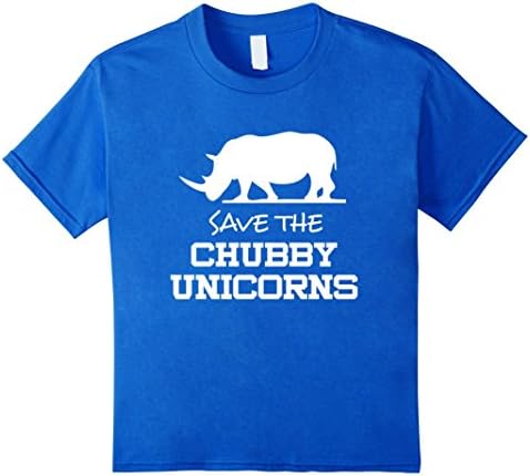 Kids Save The Chubby Unicorns T Shirt - Funny Unicorn Rhino Shirt 12 Royal Blue