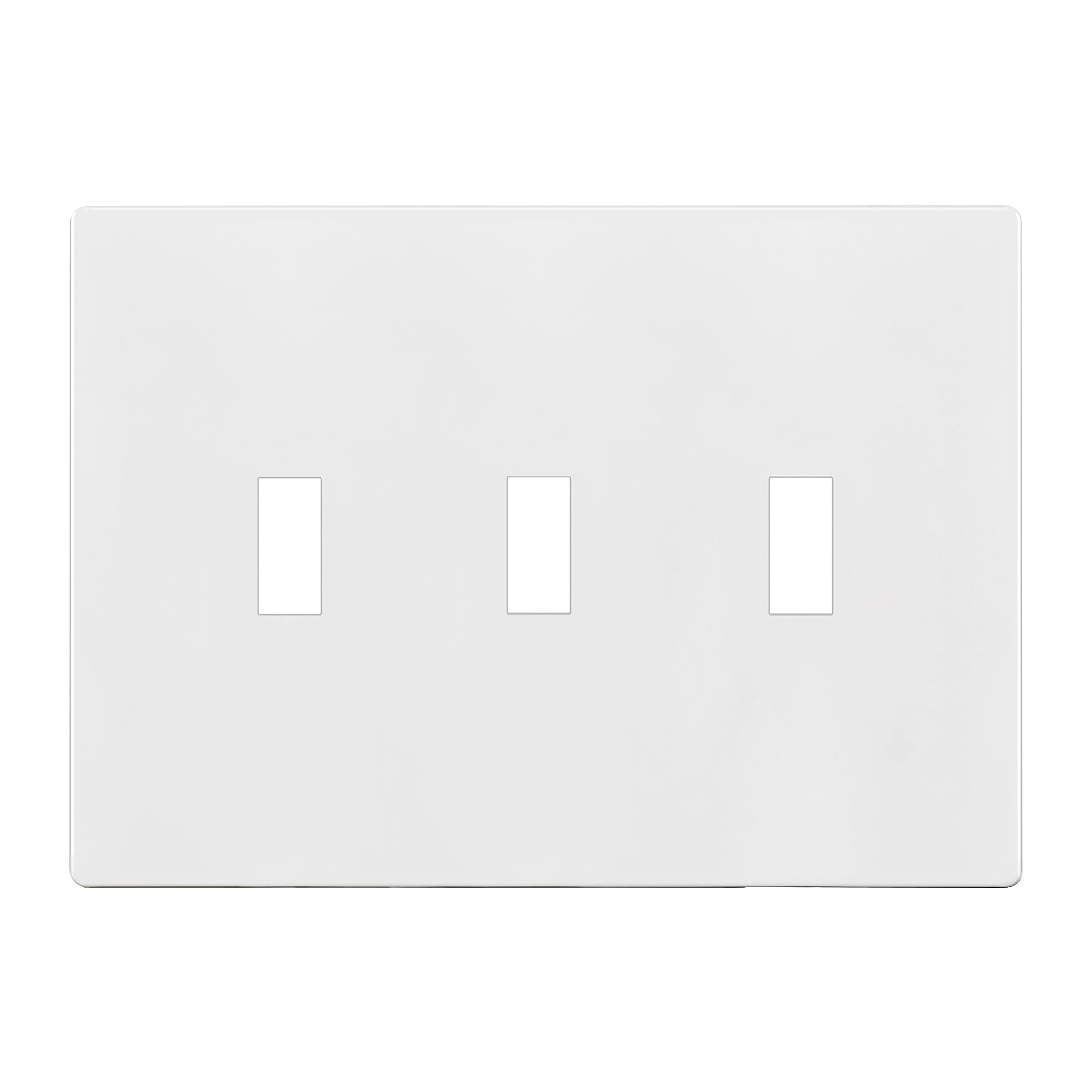 ENERLITES Screwless Triple Toggle Switch Wall Plate, Child Safe Light Switch Cover, Standard Size 3-Gang 4.68" x 6.53", Unbreakable Polycarbonate Thermoplastic, UL Listed, SI8813-W, Glossy, White