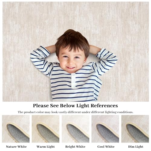 LuxFocus 160x230 cm Modern Solid Rug Living Room, Washable Area Rug for Bedroom, Solid-colour Design with Texture, Non-Slip Low-Pile Carpet for Nursery Office Dining Room, Beige