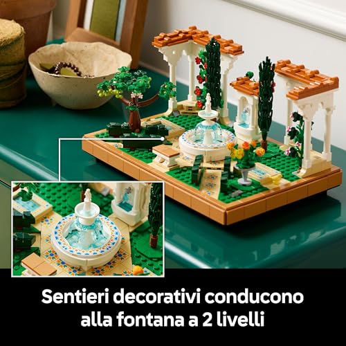 Icons Il Giardino della Fontana, Kit Fai da Te in Miniatura per Adulti con Pergole, Cipressi, Viti e Fiori, Idea Regalo Creativa di Compleanno o per Inaugurazione di Casa per Donna o Uomo 10359