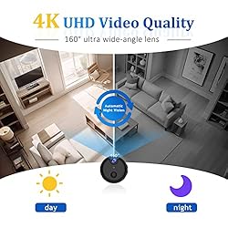 Mini Spy Hidden Camera 4K Indoor Small WiFi