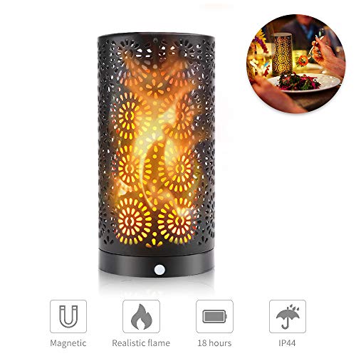 LED Magnet Flame Bulb Light, USB Rechargeable Flickering Flame Light Bulb with Magnetic Base Flame Effect Table Lamp Night Light for Bar Hotel Cafe Restaurants Festival Party Wedding Decoration