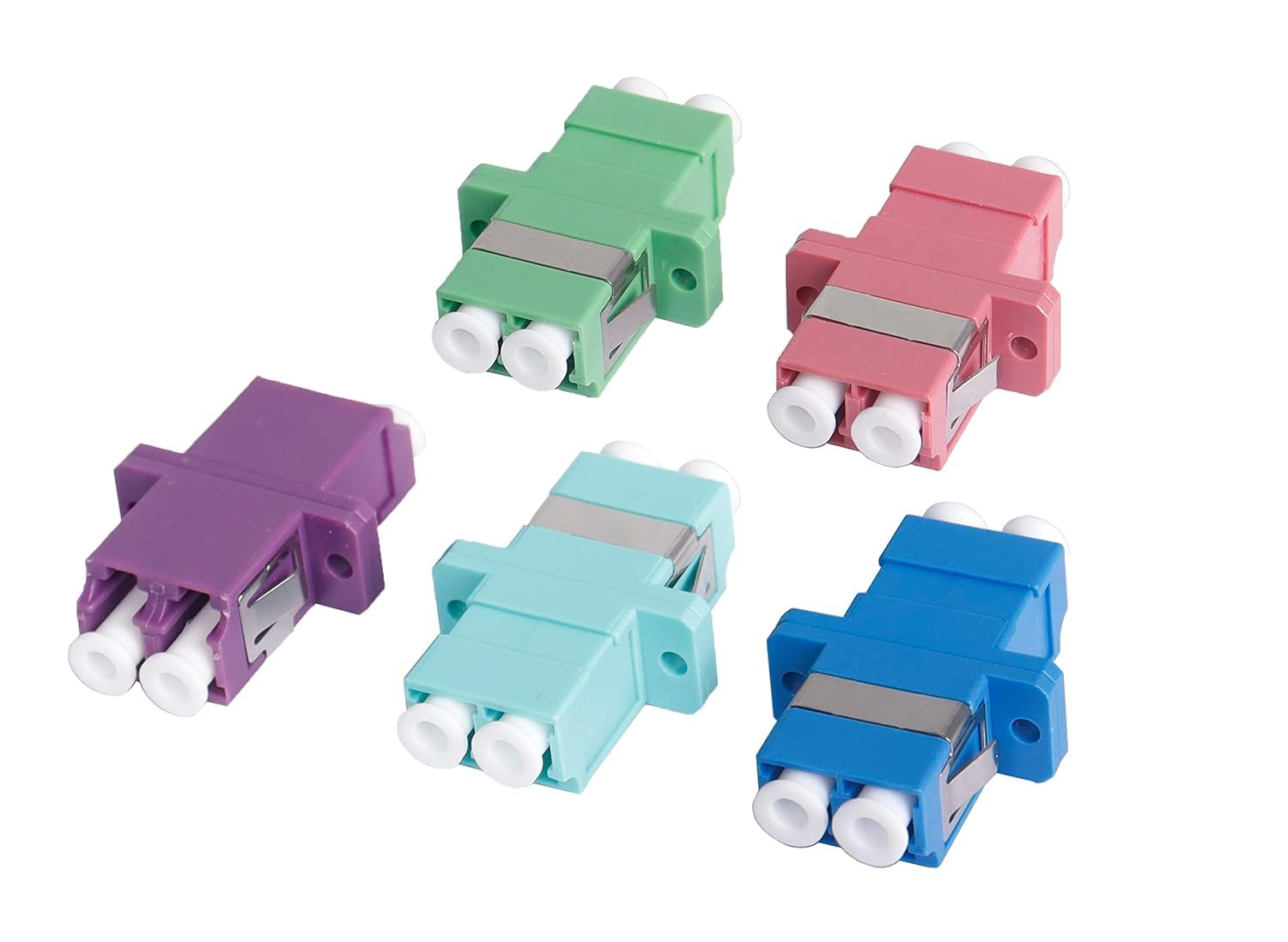 YAODHAOD LC Fiber Optic Coupler,5 Pack LC Duplex Single Mode Adapter 5 colors