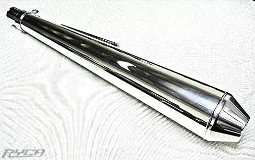 Reverse Cone Motorcycle Muffler Long Chrome Cafe Racer