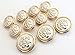 YCEEYY Studio 11 Pieces Polished Gold with Inlaid Silver Metal Lion Stallion Royal Crest Shank Style Sport Coat Blazer Button Set