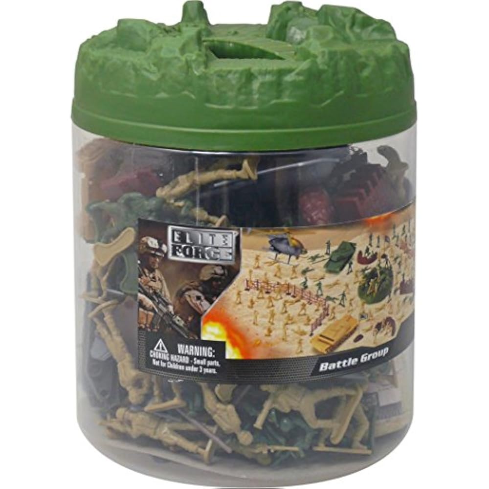 Playsets Elite Force Battle Group Army Men Bucket 100 Piece Military