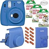 Fujifilm Instax Mini 9 (Cobalt Blue), 3X Instax Film (60 Sheets), Groovy Case, Album and Hanging Pegs