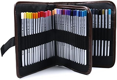 Memoru Canvas Pencil Wrap 72 Slots Holder Colored Pencil Case Roll Multi-purpose Pouch for School ArtSoft Travel